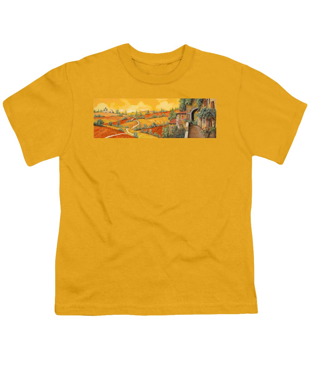 Tuscany Youth T-Shirt featuring the painting Maremma Toscana by Guido Borelli
