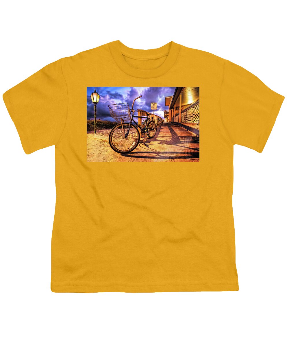 Atlantic Youth T-Shirt featuring the photograph Bike in Shadow by Debra and Dave Vanderlaan