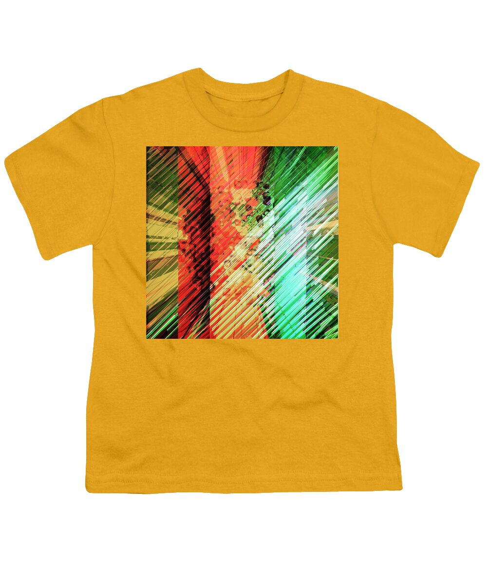 Art Youth T-Shirt featuring the digital art Color Stripes by Marko Sabotin
