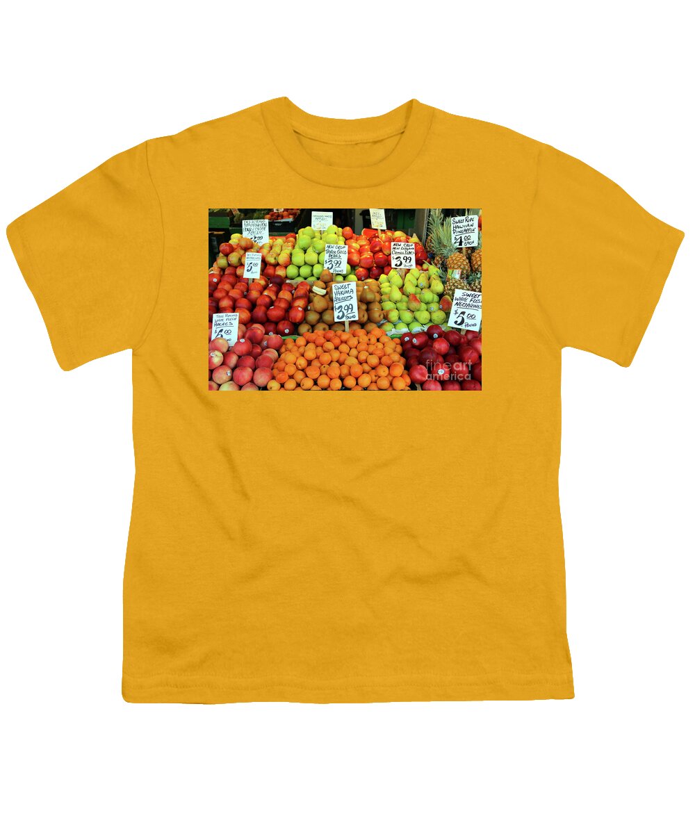 Pike Place Market Youth T-Shirt featuring the photograph Fruits 2397 by Jack Schultz