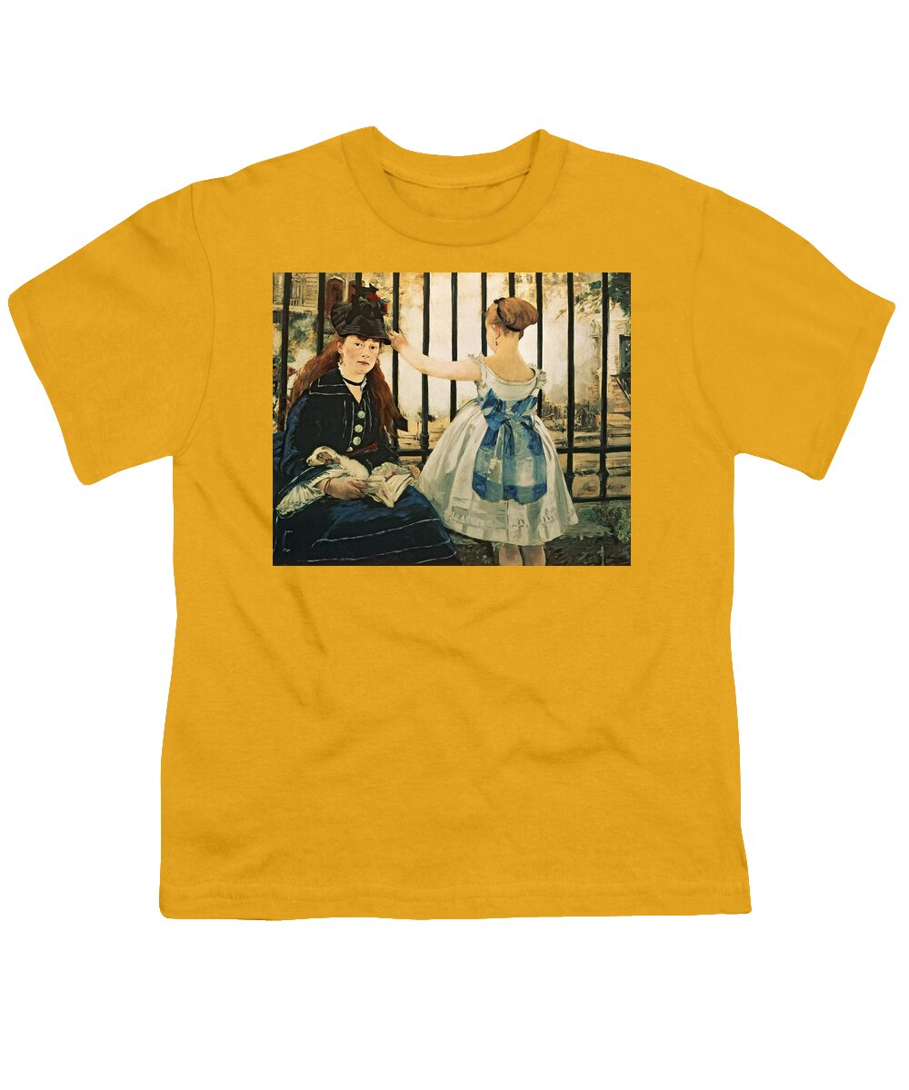 Railings Youth T-Shirt featuring the painting Gare St Lazare by Edouard Manet