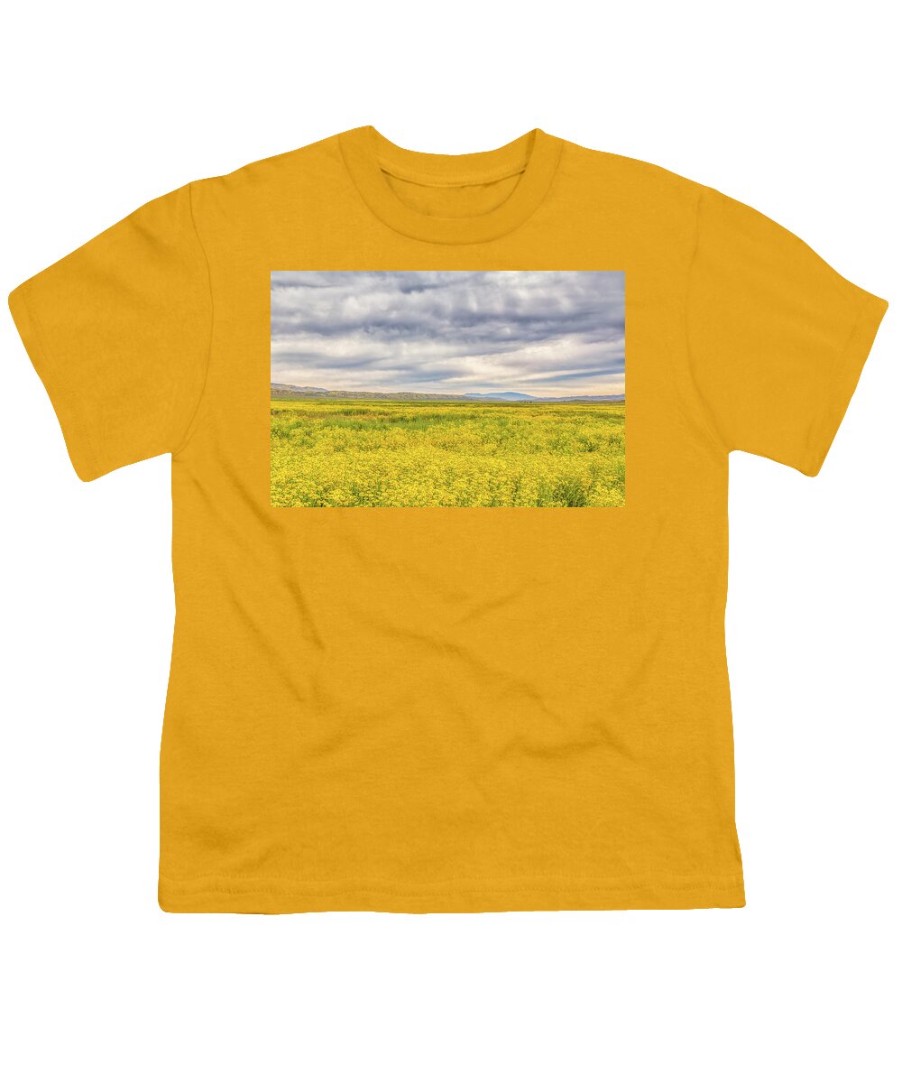 California Youth T-Shirt featuring the photograph Golden Field and Clouds by Marc Crumpler