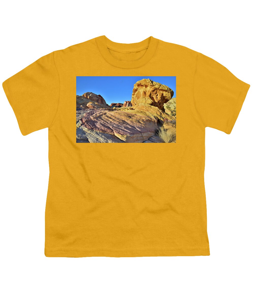 Valley Of Fire State Park Youth T-Shirt featuring the photograph Golden Throne and Domes in Valley of Fire by Ray Mathis