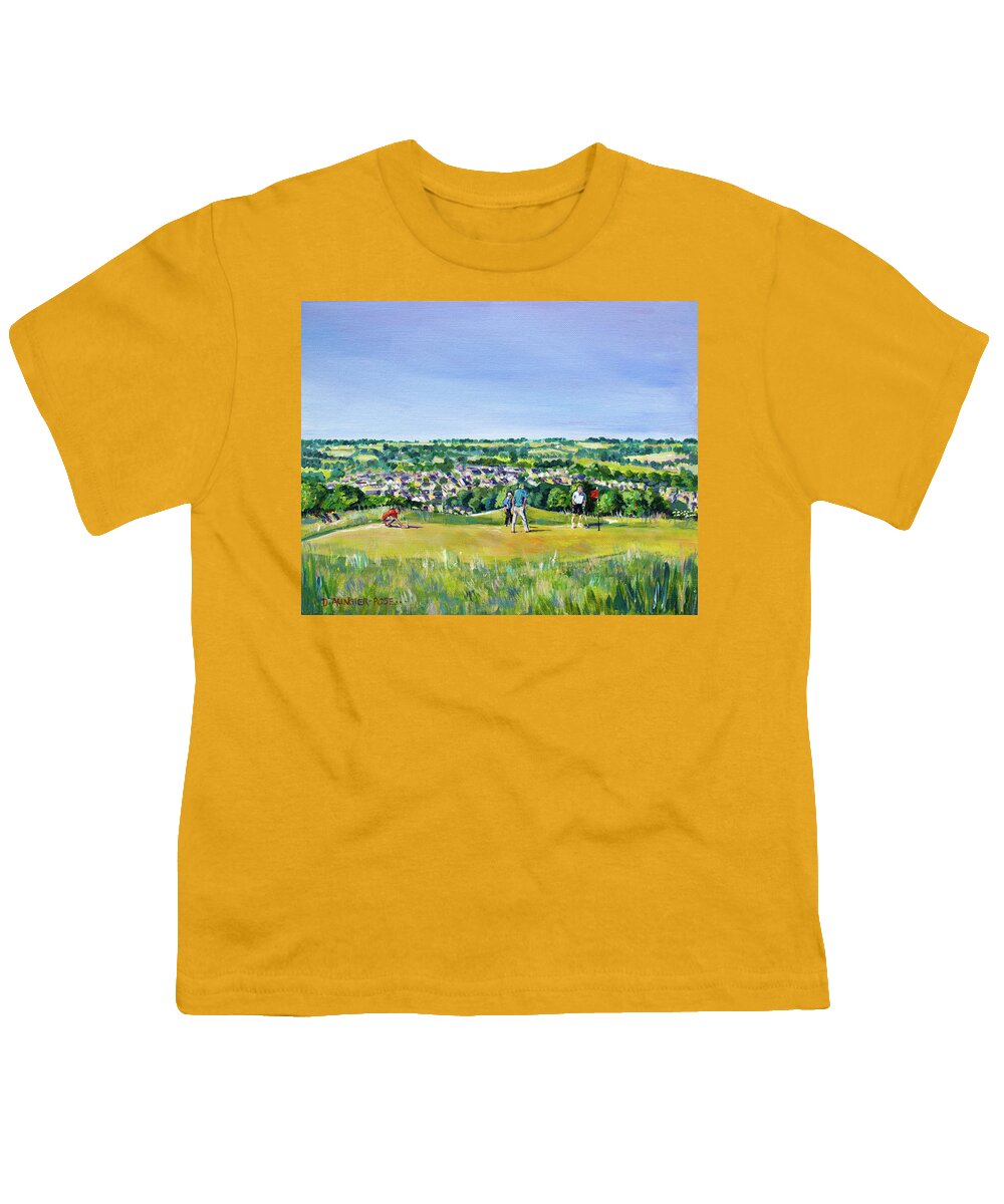 Acrylic On Board Youth T-Shirt featuring the painting Hole 3 - Old Lodge by Seeables Visual Arts