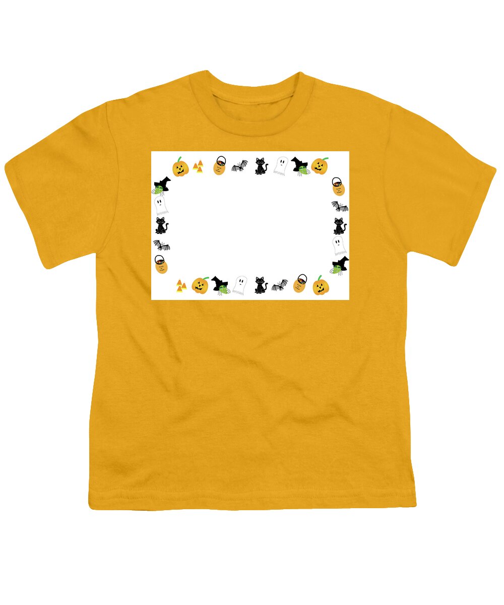 Illustration Youth T-Shirt featuring the photograph Illustrated Halloween Frame by Karen Foley