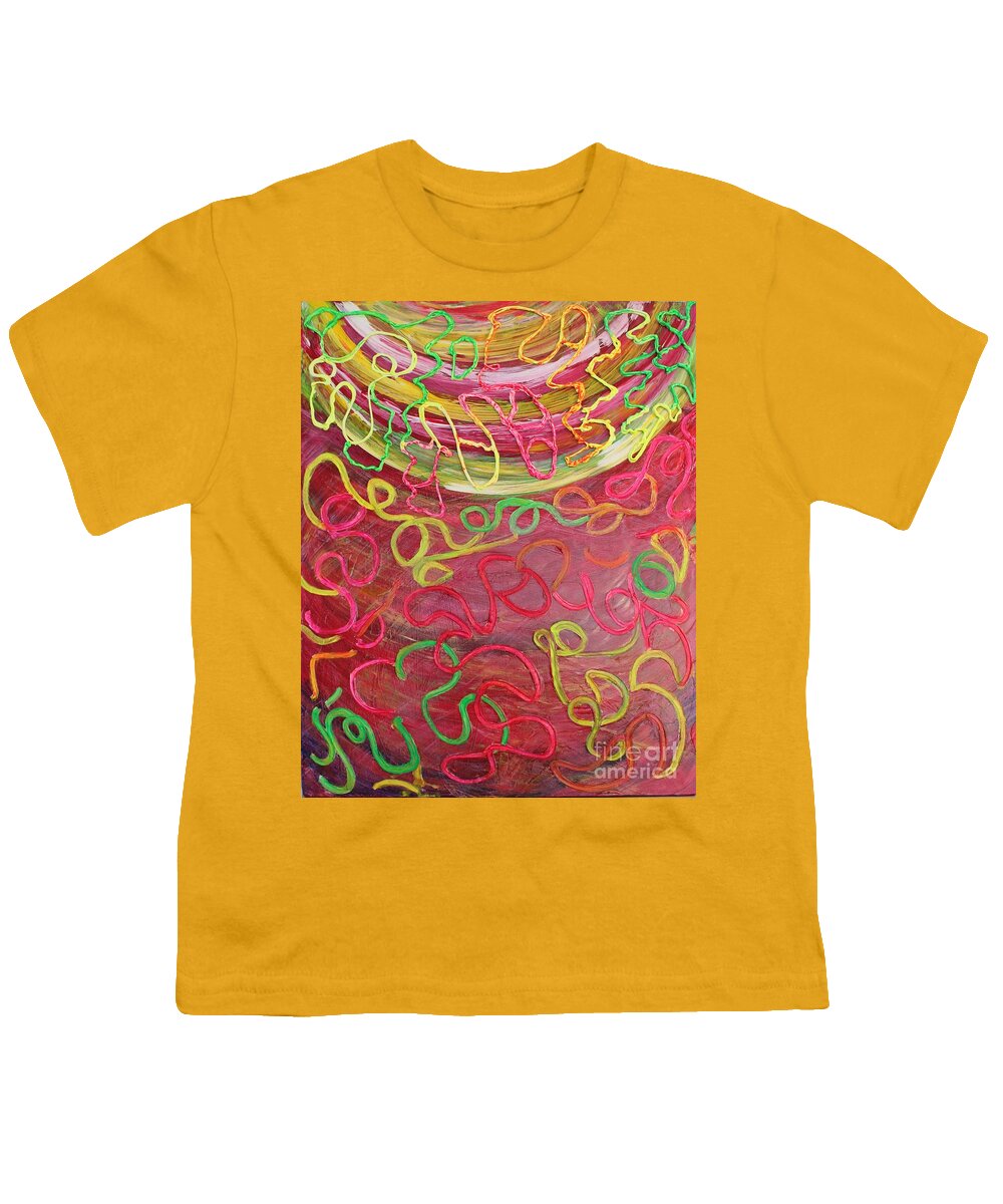 Neon Strings Youth T-Shirt featuring the painting Neon strings by Sarahleah Hankes