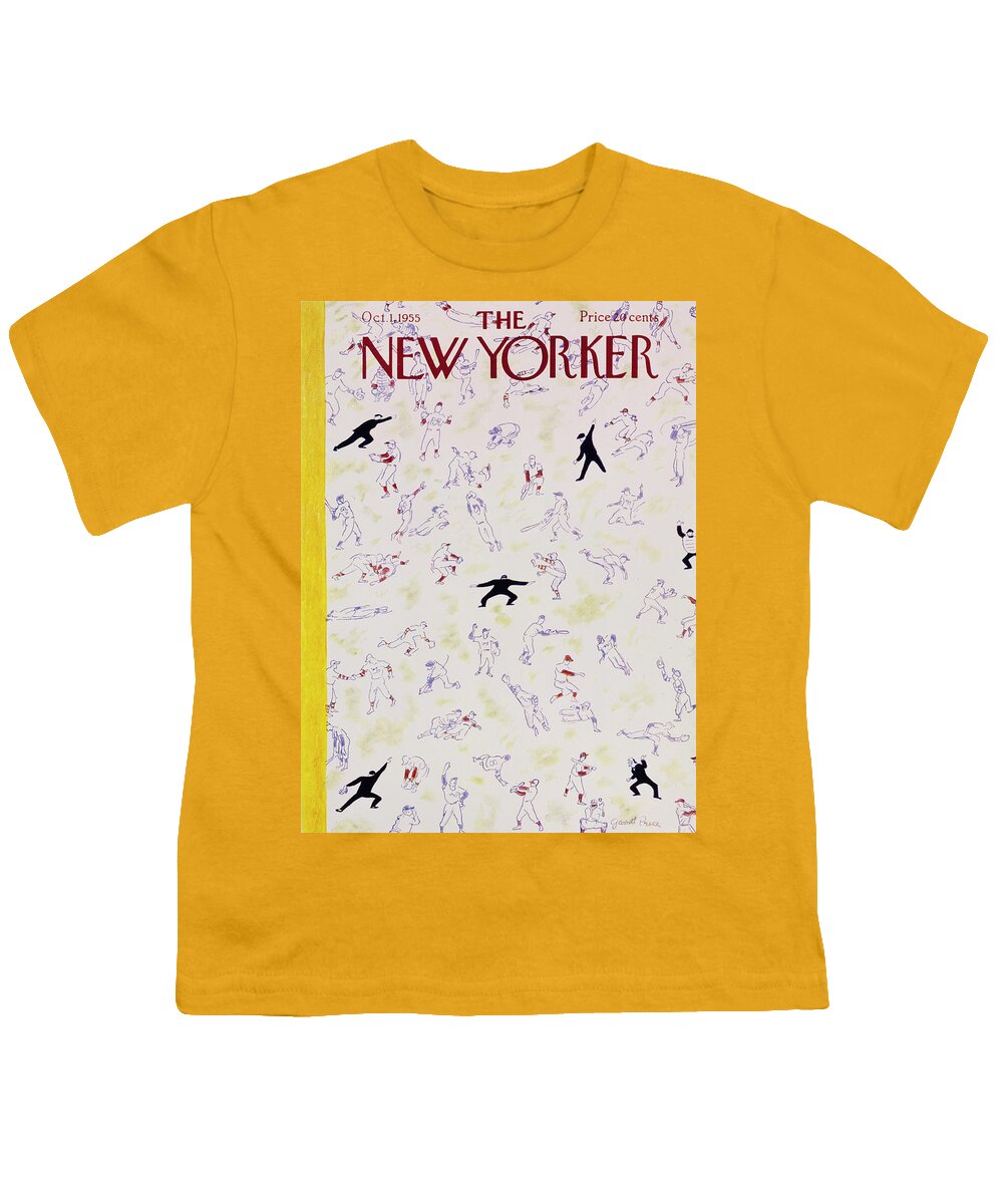 Baseball Youth T-Shirt featuring the painting New Yorker October 1 1955 by Garrett Price