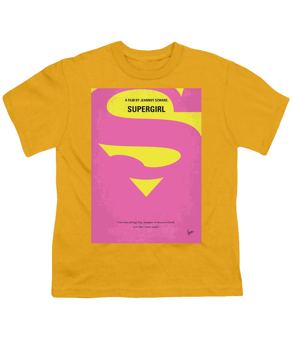 Supergirl Youth T-Shirt featuring the digital art No720 My SUPERGIRL minimal movie poster by Chungkong Art