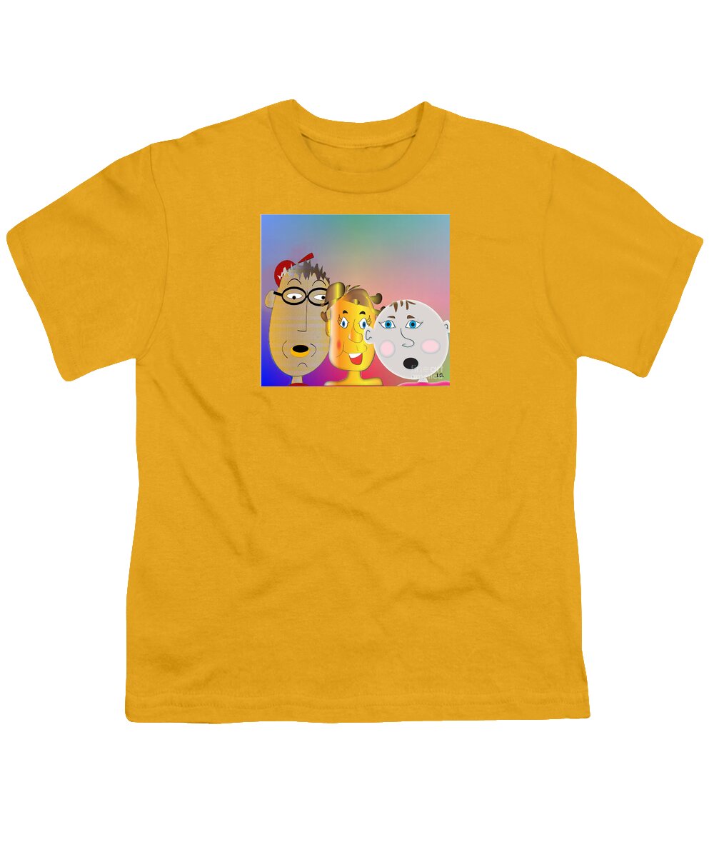 Cartoon Youth T-Shirt featuring the digital art Pals  5 by Iris Gelbart