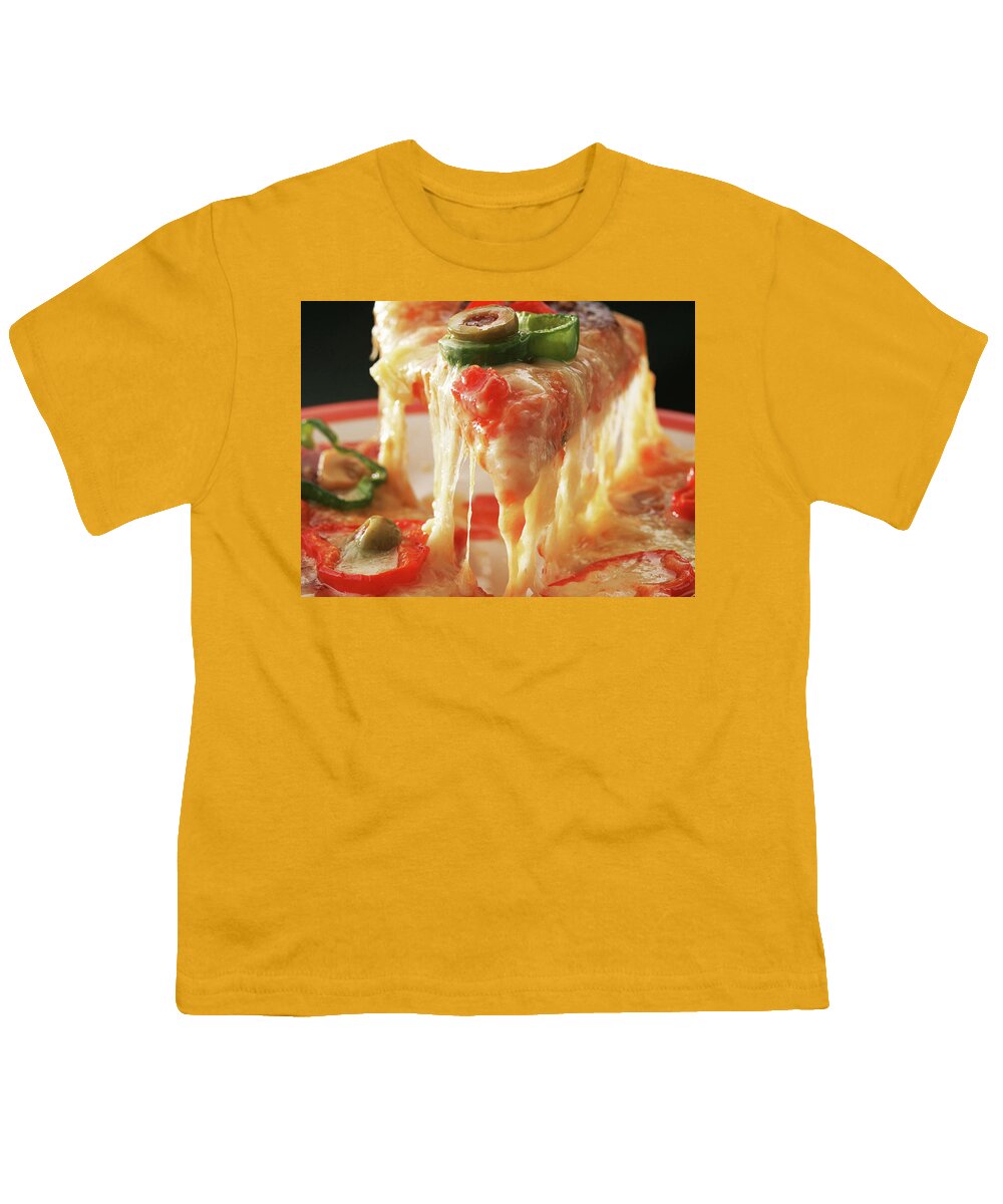 Pizza Youth T-Shirt featuring the digital art Pizza by Maye Loeser
