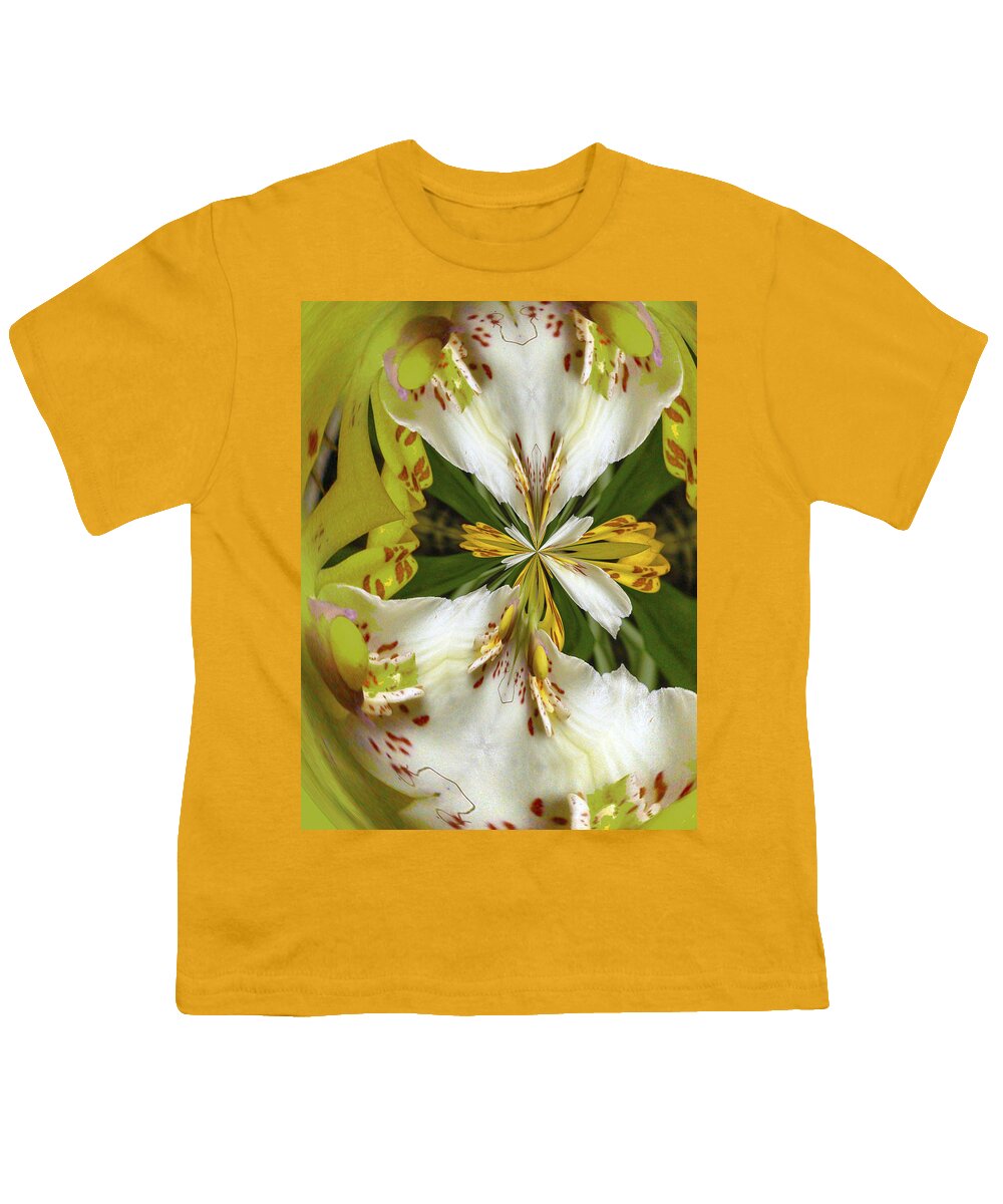 Flower Youth T-Shirt featuring the photograph Puckered Orchid by Jean Noren by Jean Noren