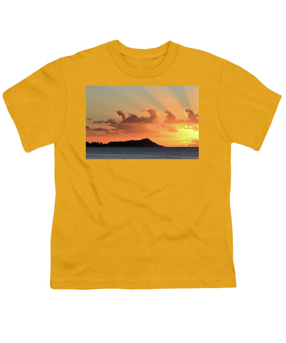 Photosbymch Youth T-Shirt featuring the photograph Rays over Diamond Head by M C Hood