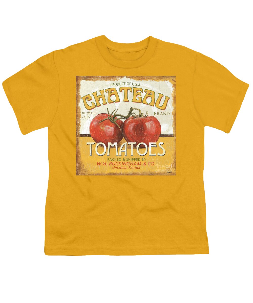 Food Youth T-Shirt featuring the painting Retro Veggie Labels 4 by Debbie DeWitt