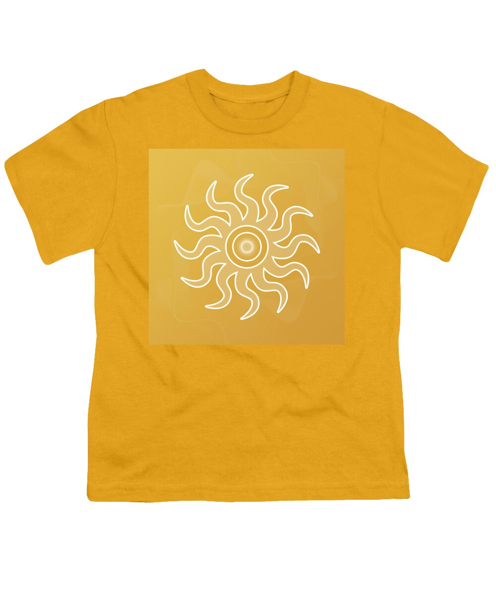Abstract Youth T-Shirt featuring the digital art Sun Salutation by Sallie Keys