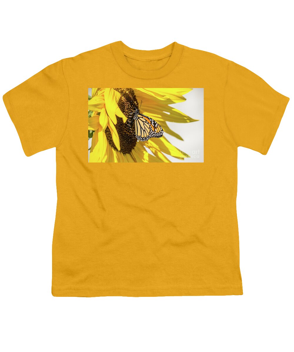 Cheryl Baxter Photography Youth T-Shirt featuring the photograph Sunflower Monarch by Cheryl Baxter