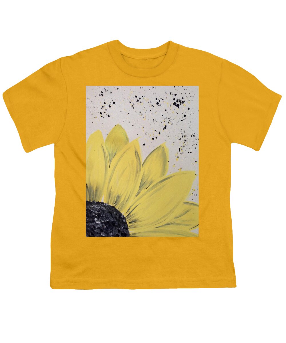 Color Youth T-Shirt featuring the photograph Sunflower Splatter by Annie Walczyk