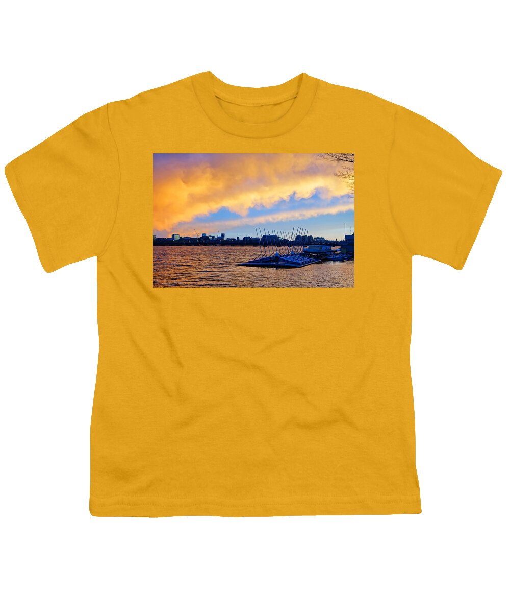 Charles Youth T-Shirt featuring the photograph Sunset Over The Charles River Boston MA by Toby McGuire