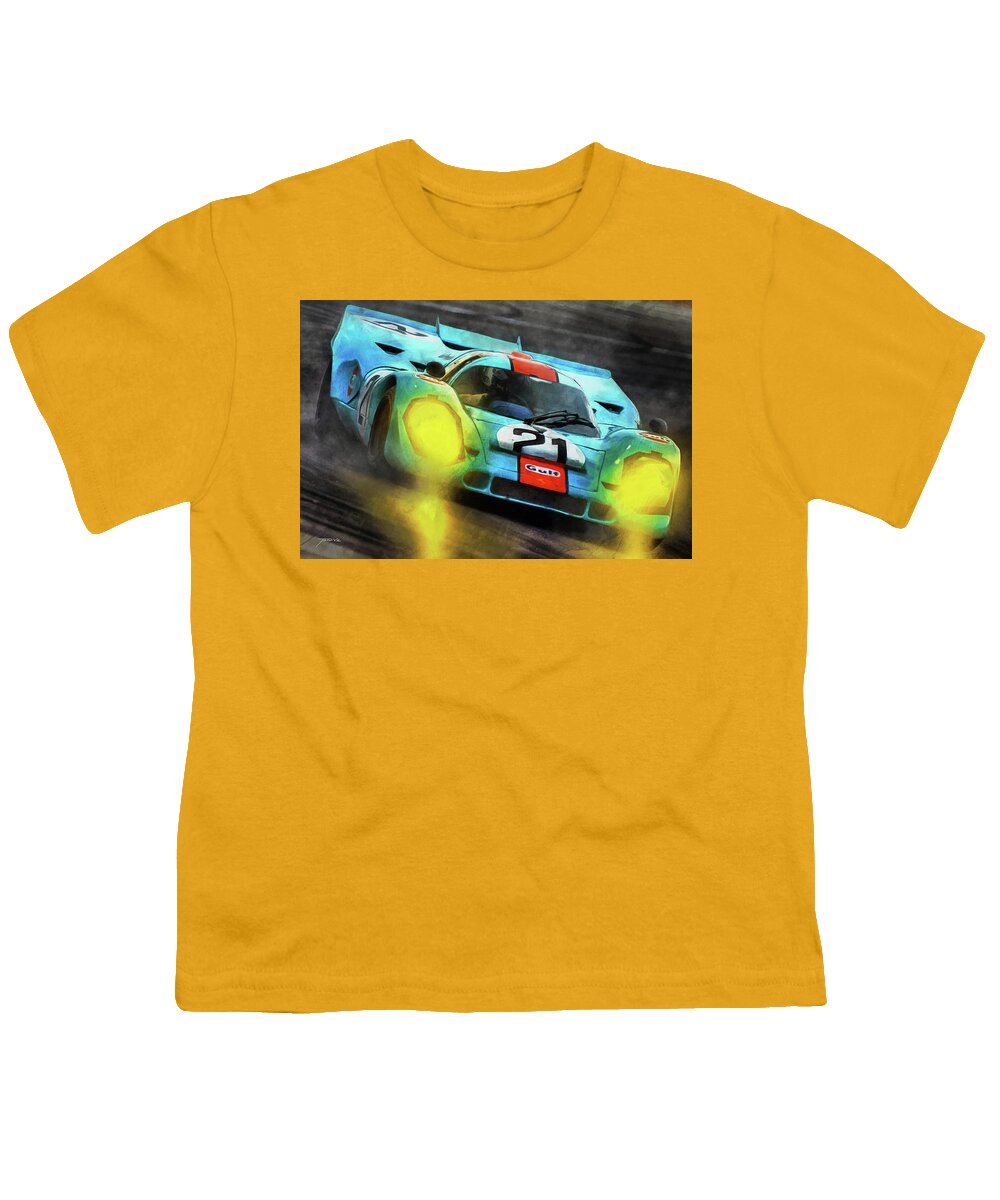 Porsche Youth T-Shirt featuring the painting The 917K by Tano V-Dodici ArtAutomobile