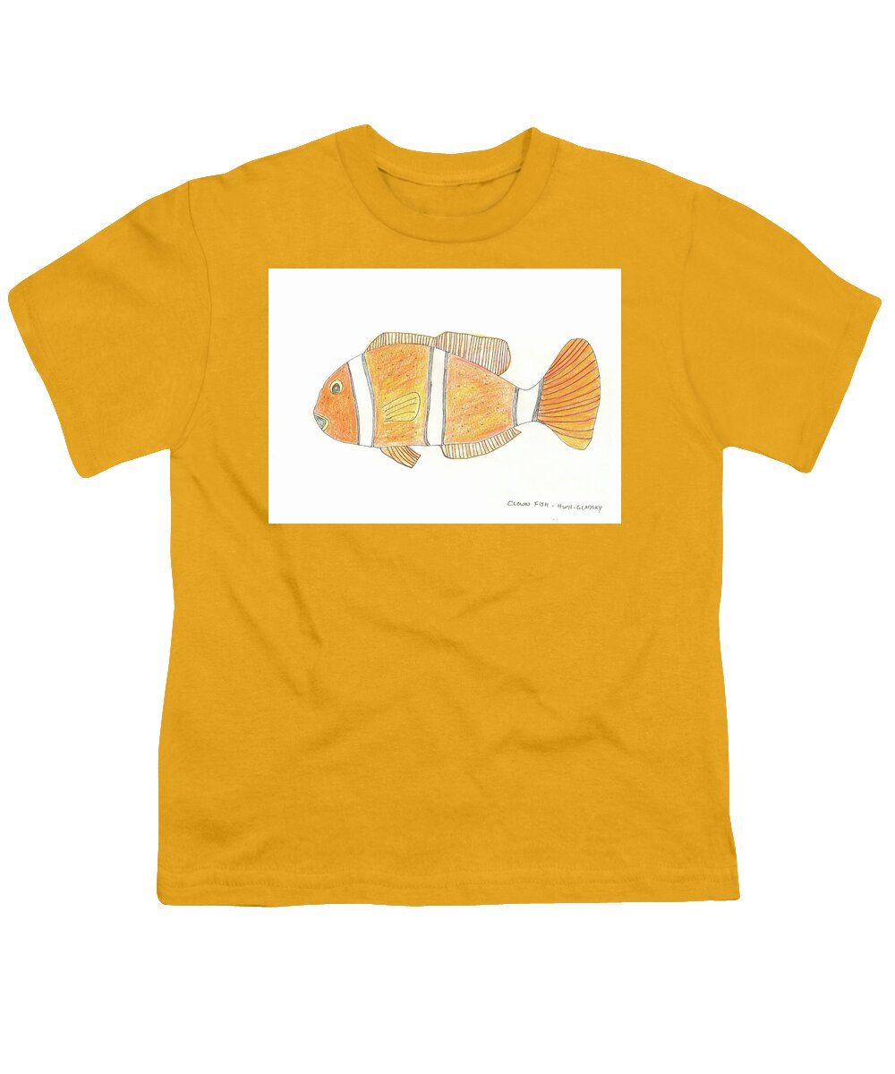 Ocean Youth T-Shirt featuring the painting The Clown Fish by Helen Holden-Gladsky