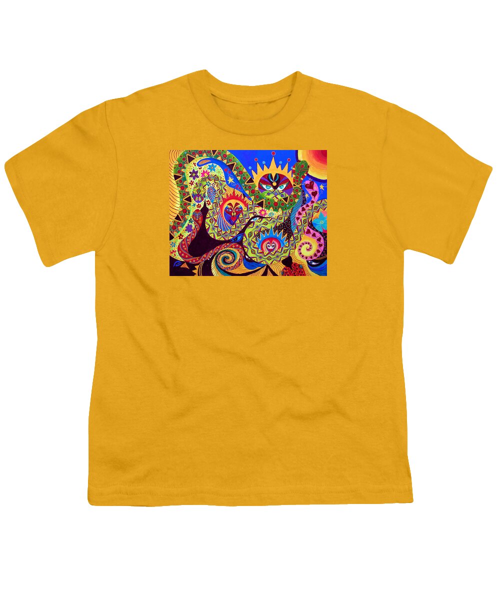 Abstract Youth T-Shirt featuring the painting Serpent's Dance by Marina Petro