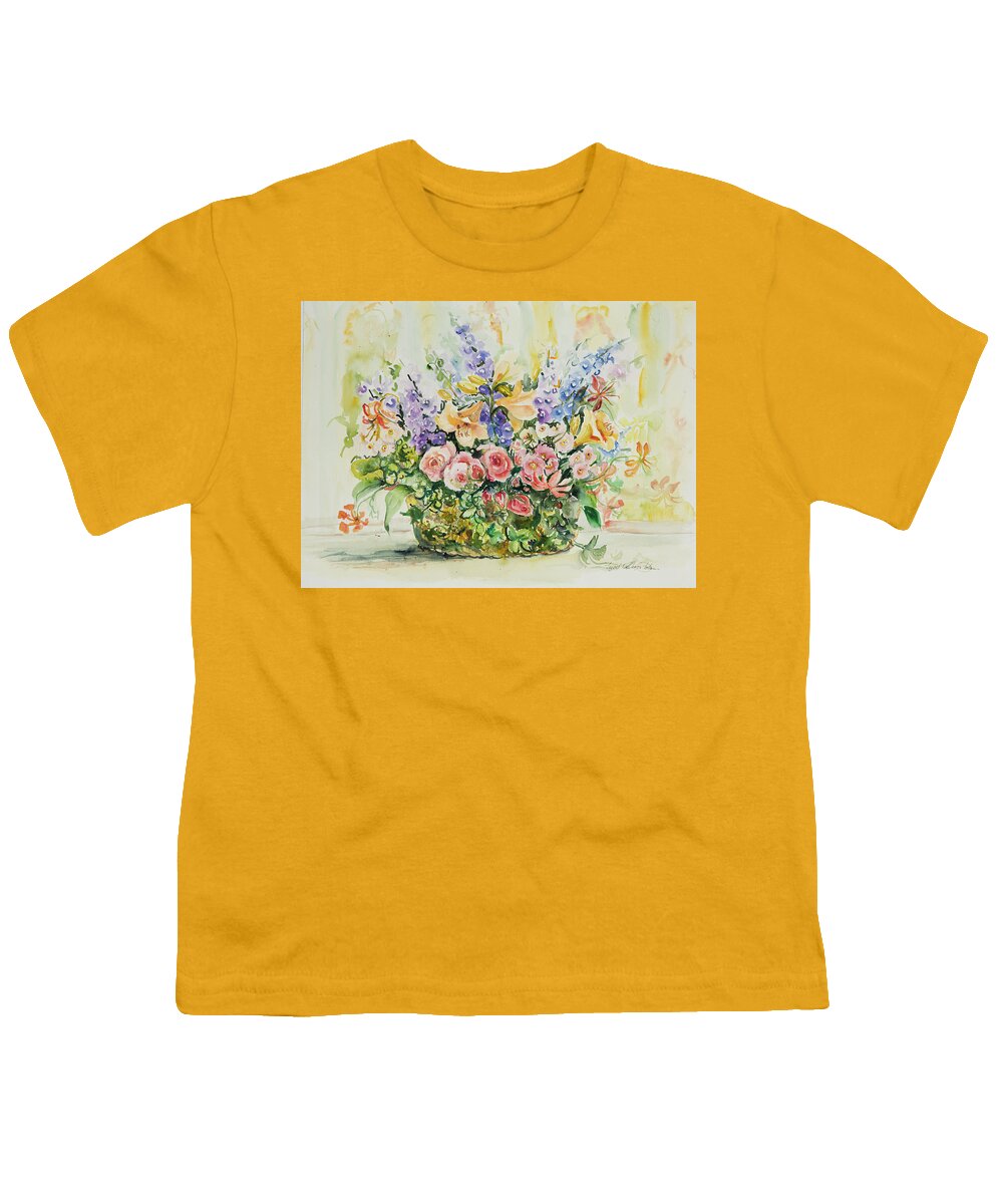 Floral Youth T-Shirt featuring the painting Watercolor Series 16 by Ingrid Dohm