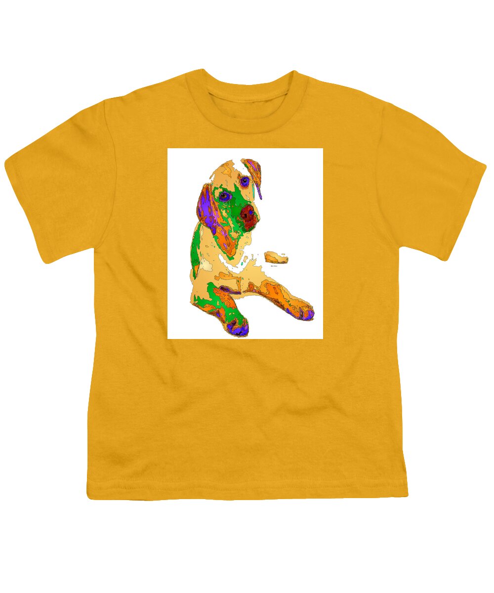 Dog Youth T-Shirt featuring the digital art You and Me Forever. Pet Series by Rafael Salazar
