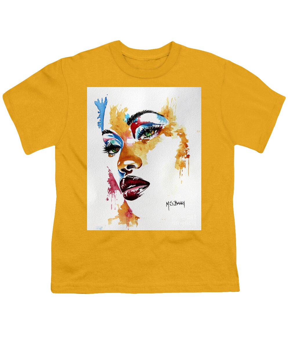 African American Woman Youth T-Shirt featuring the painting A Woman of Color by Maria Barry