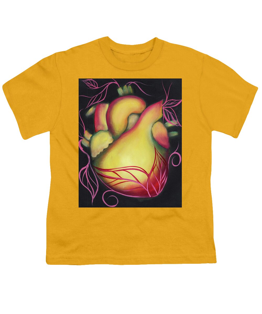 Sacred Heart Youth T-Shirt featuring the painting Consecrated by Abril Andrade