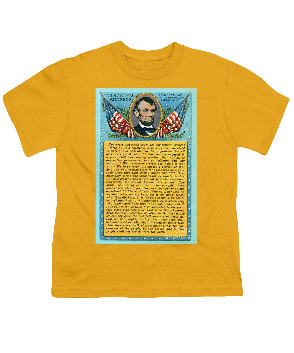 Lincoln Youth T-Shirt featuring the photograph Gettysburg Address by Abraham Lincoln by Mark Miller