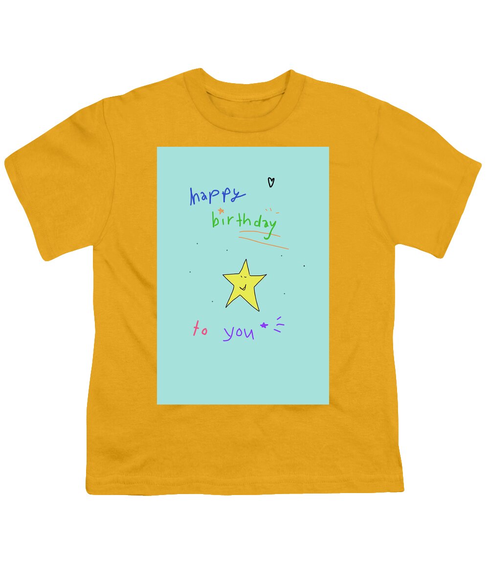  Youth T-Shirt featuring the drawing Happy Birthday Star by Ashley Rice