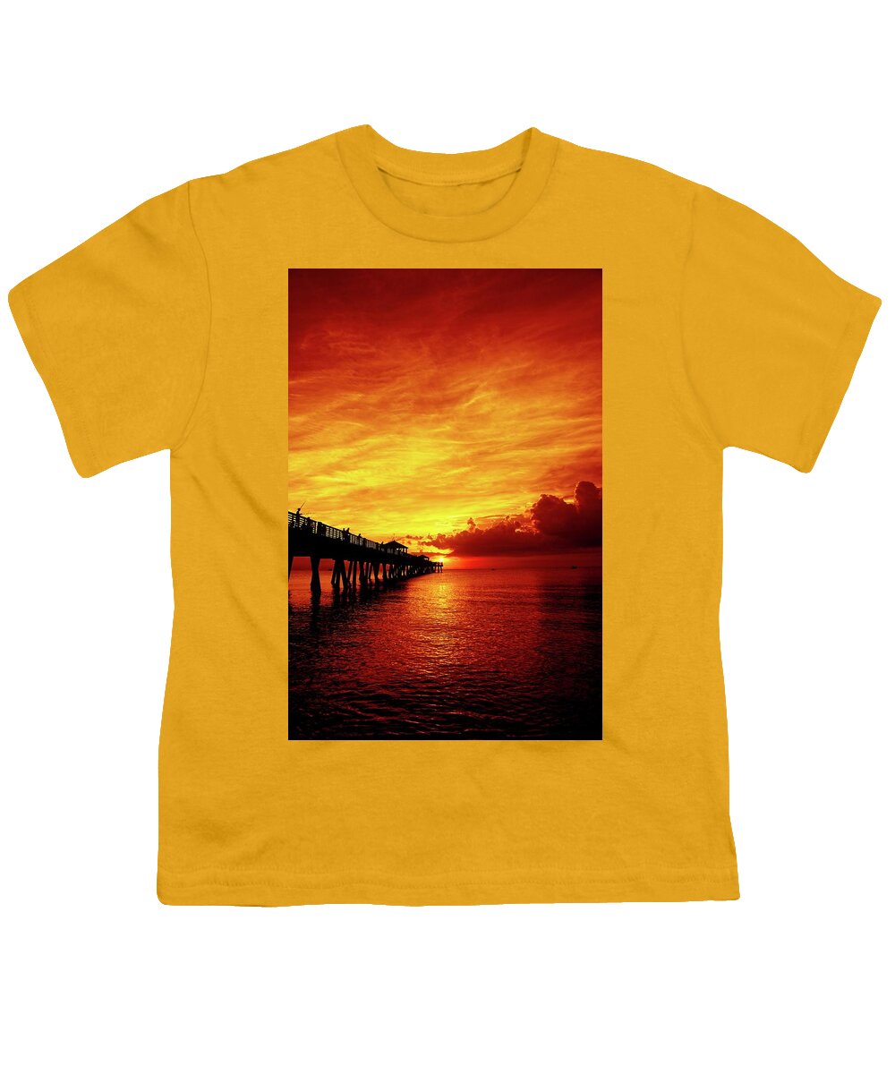 Juno Pier Youth T-Shirt featuring the photograph Juno Pier 2 by Steve DaPonte
