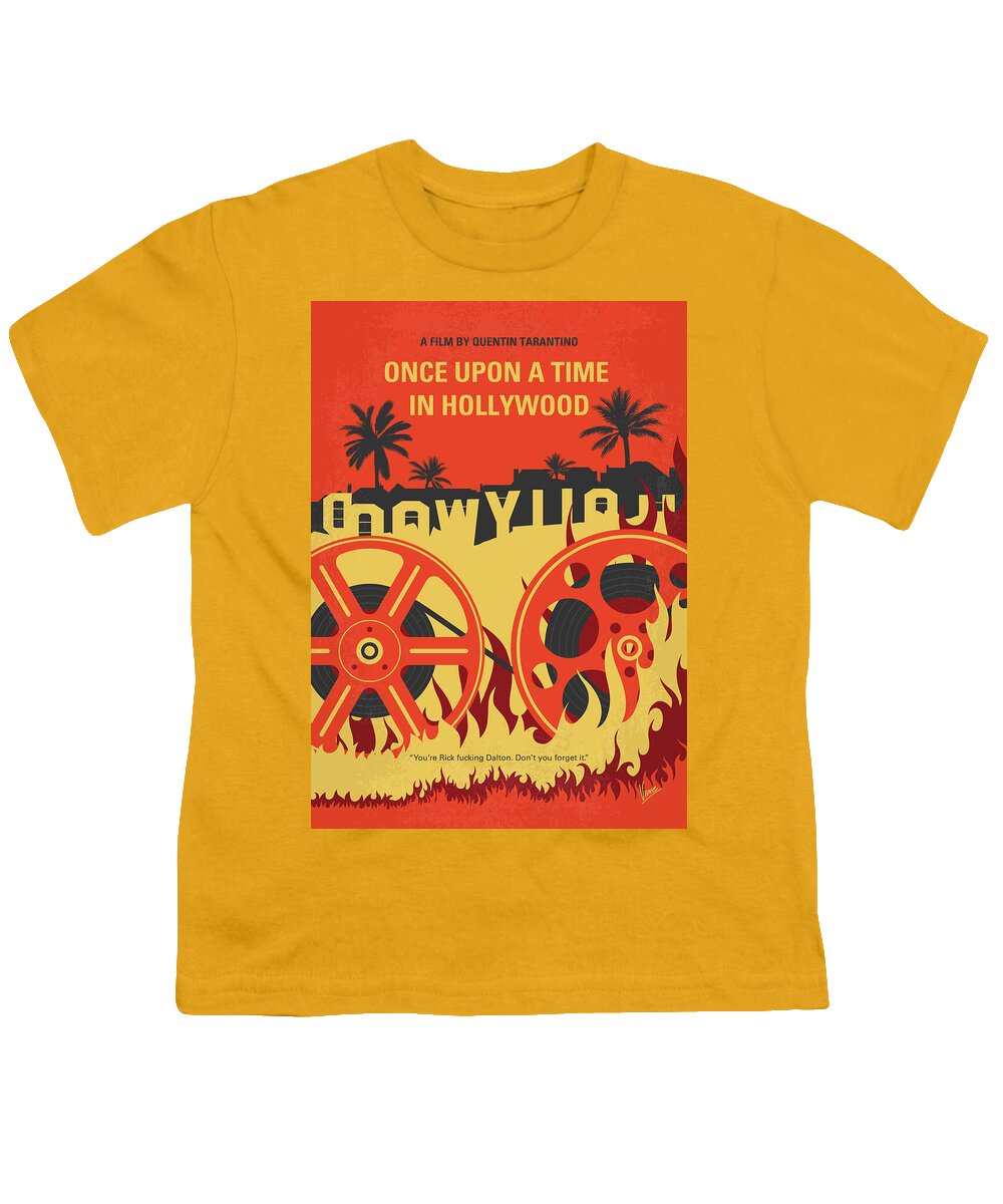Once Upon A Time In Hollywood Youth T-Shirt featuring the digital art No1120 My Once Upon a Time in Hollywood minimal movie poster by Chungkong Art