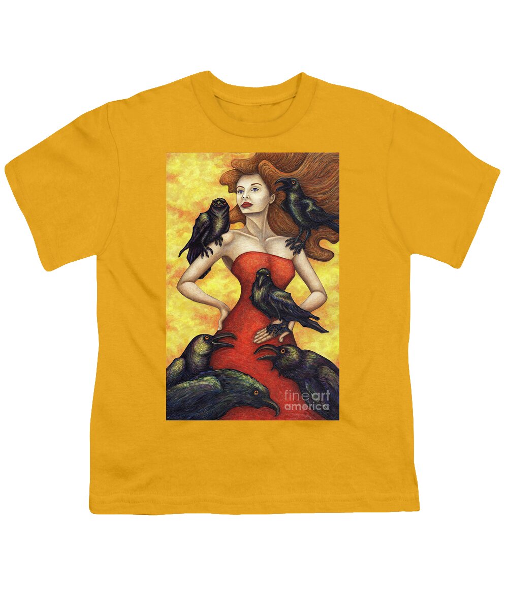 Animal Youth T-Shirt featuring the painting Raven's Council by Amy E Fraser