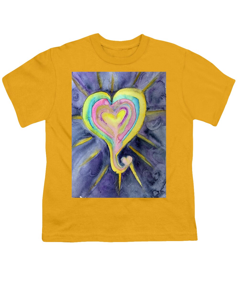 Heart Youth T-Shirt featuring the painting Bountiful Heart #1 by Sandy Rakowitz