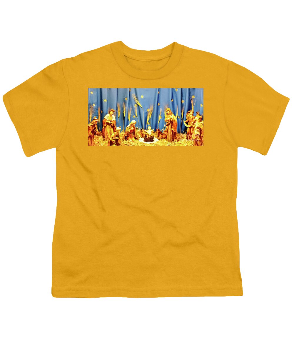 Christmas Youth T-Shirt featuring the photograph Nativity Scene at Nativity Church #1 by Munir Alawi