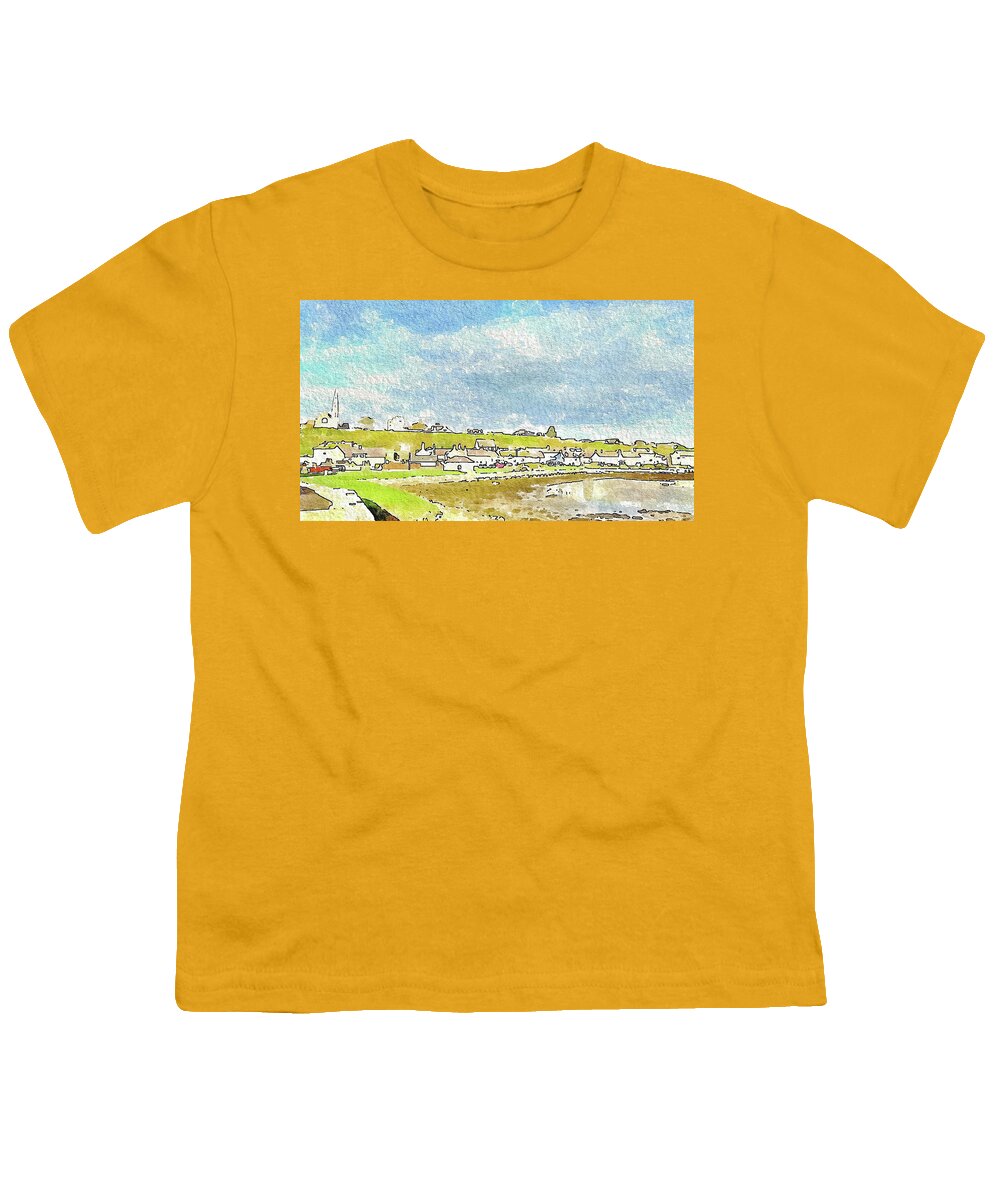 Lossiemouth Youth T-Shirt featuring the digital art Autumnal Lossiemouth by John Mckenzie