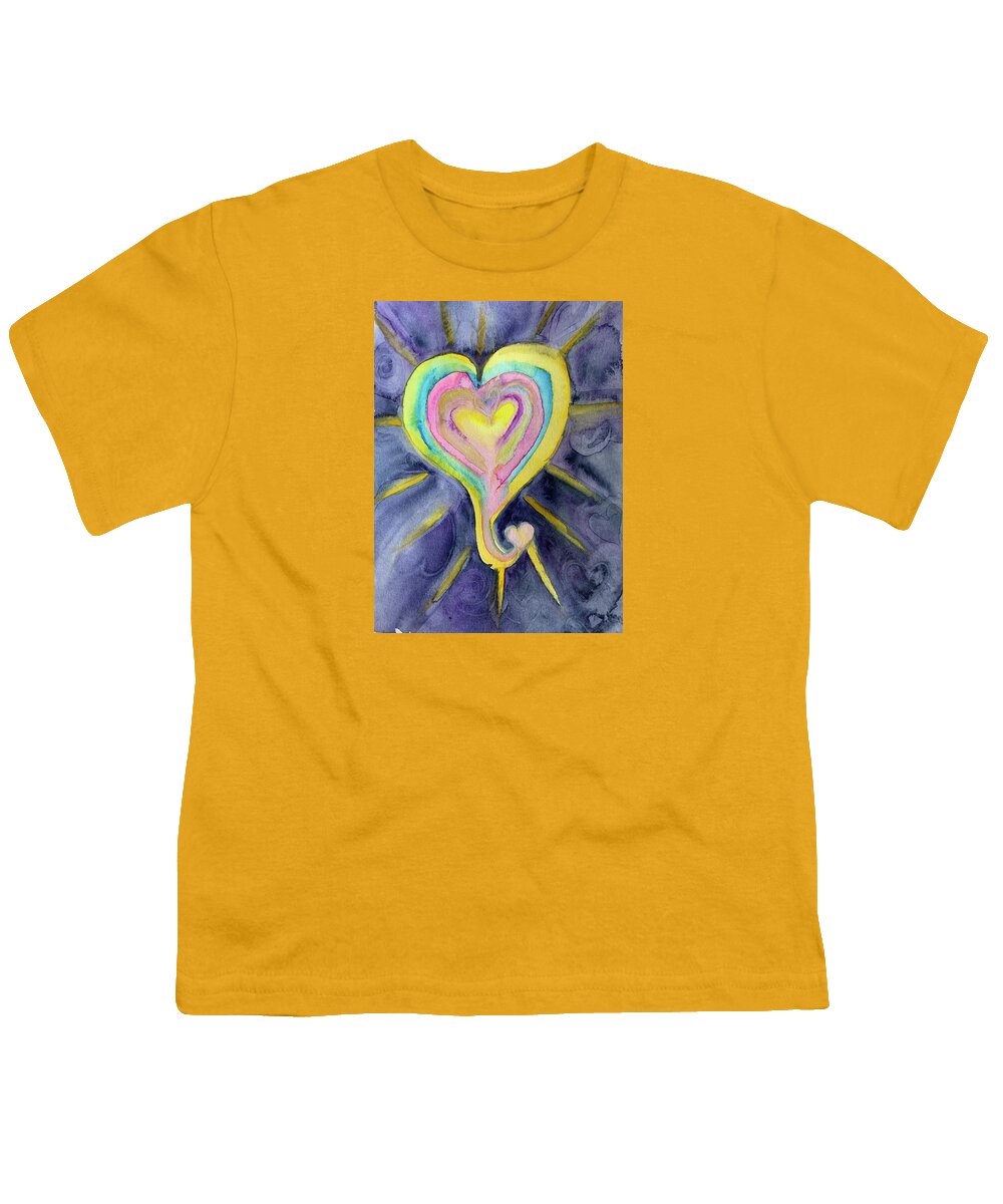 Horse Youth T-Shirt featuring the painting Bountiful Heart by Sandy Rakowitz