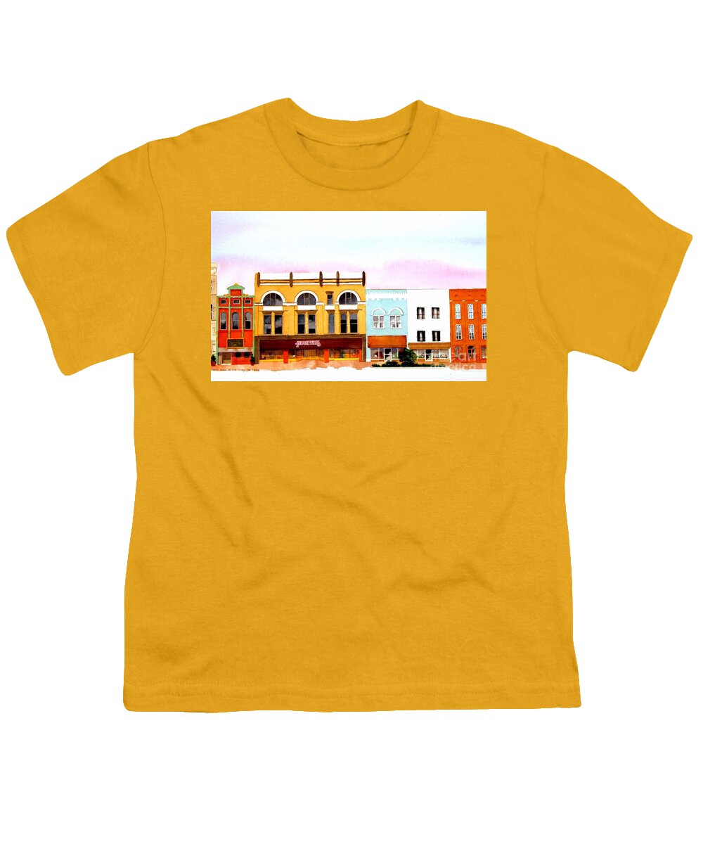Architecture Youth T-Shirt featuring the painting Broadway #2 by William Renzulli