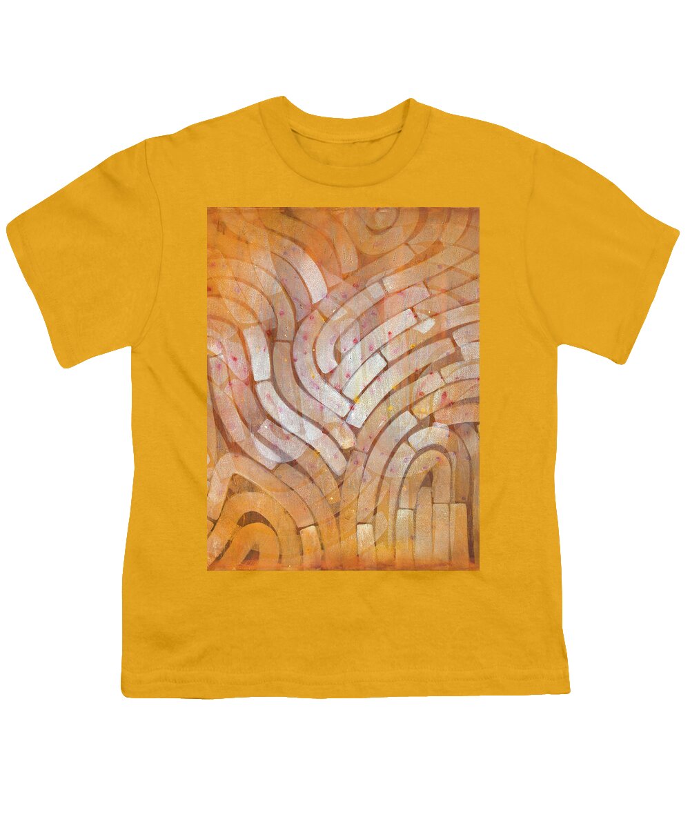 Watercolour Youth T-Shirt featuring the painting Careful Where You Stand, In Orange by Petra Rau