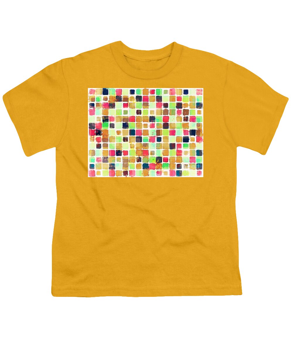 Geometric Youth T-Shirt featuring the digital art Colorful Textured Squares by Phil Perkins
