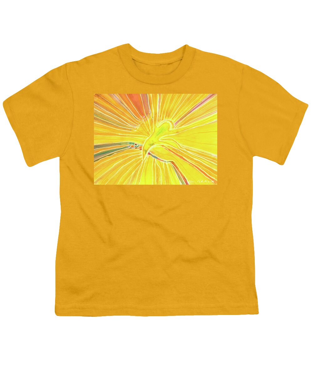 Wall Art Youth T-Shirt featuring the painting Dancing in a Yellow Sky by Ellen Palestrant