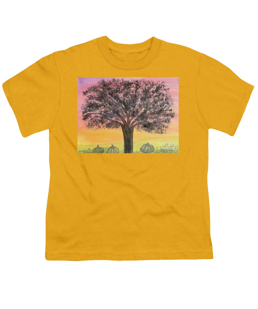 Tree Youth T-Shirt featuring the painting Fall Silhouette by Lisa Neuman