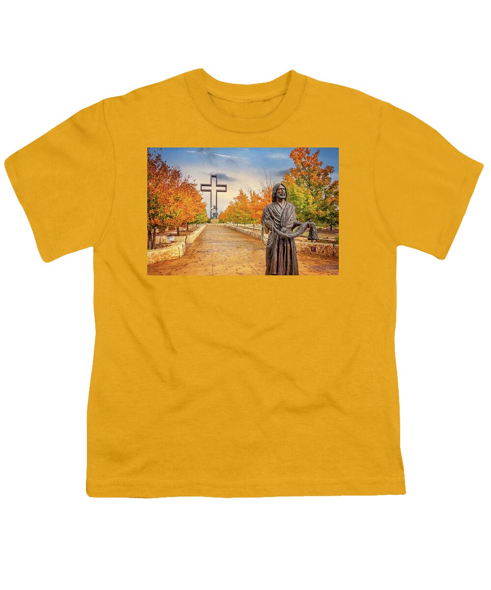 Texas Hill Country Youth T-Shirt featuring the photograph Fisher of Men in Fall by Lynn Bauer