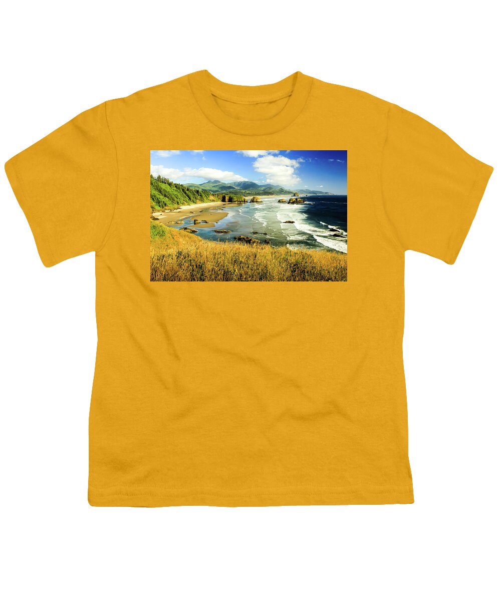 Oregon Youth T-Shirt featuring the photograph Golden Beach by Craig A Walker