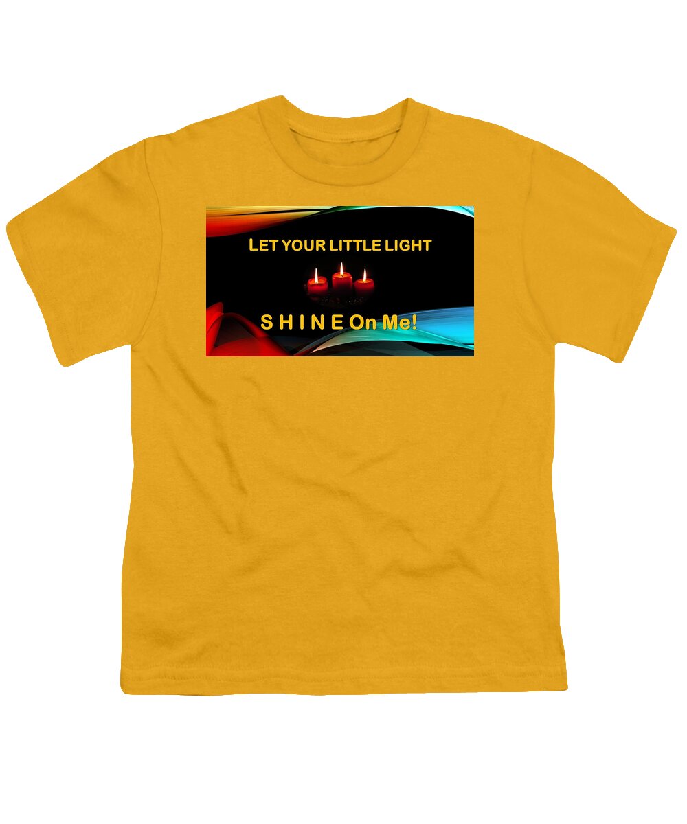 Candles Youth T-Shirt featuring the mixed media Let Your Little Light Shine On Me by Nancy Ayanna Wyatt