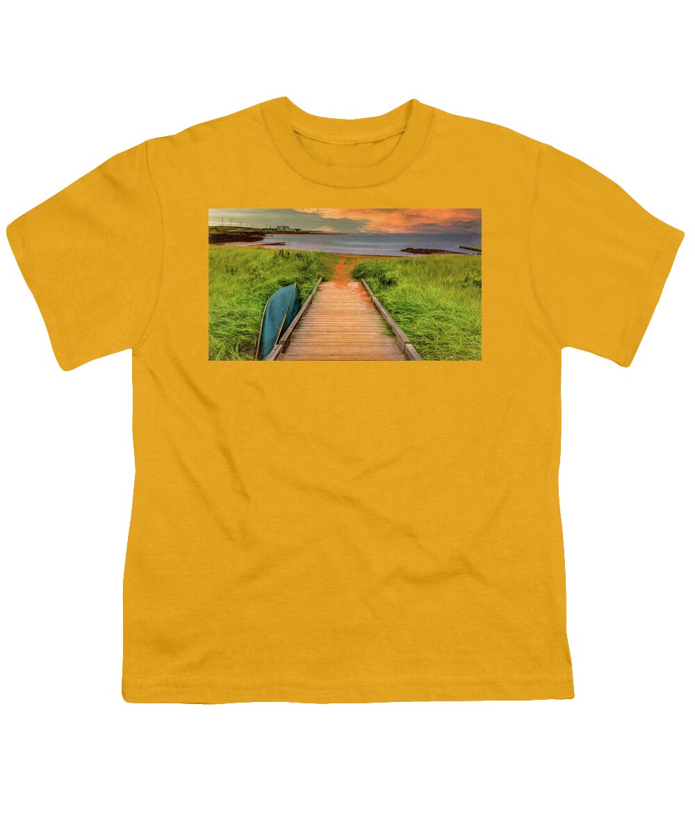  Youth T-Shirt featuring the photograph Path to the Sea in Victoria, Prince Edward Island by Marcy Wielfaert