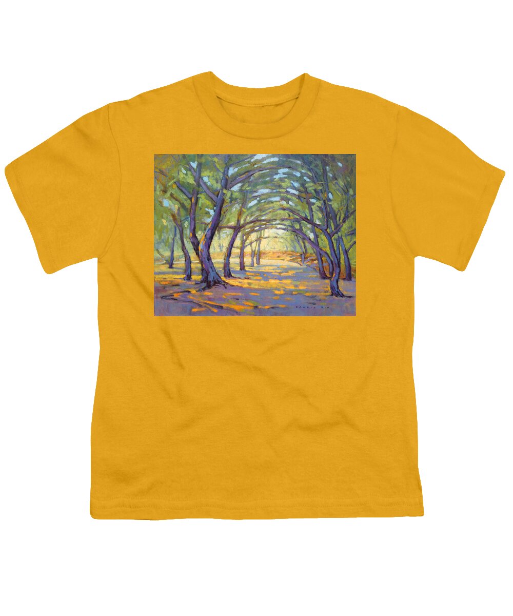 Trees Youth T-Shirt featuring the painting Spring Tunnel by Konnie Kim