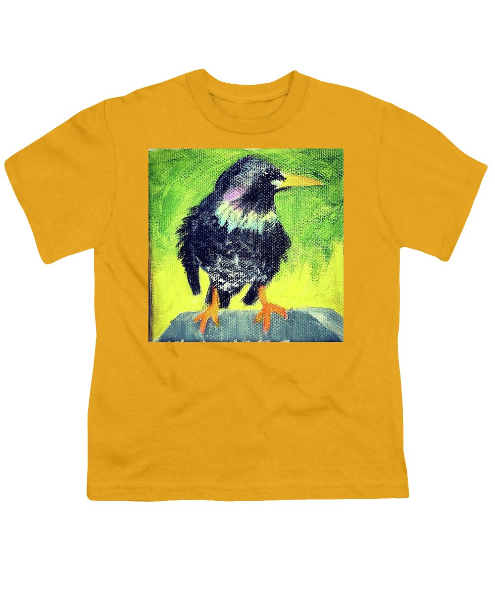  Youth T-Shirt featuring the painting Starling by Amy Kuenzie
