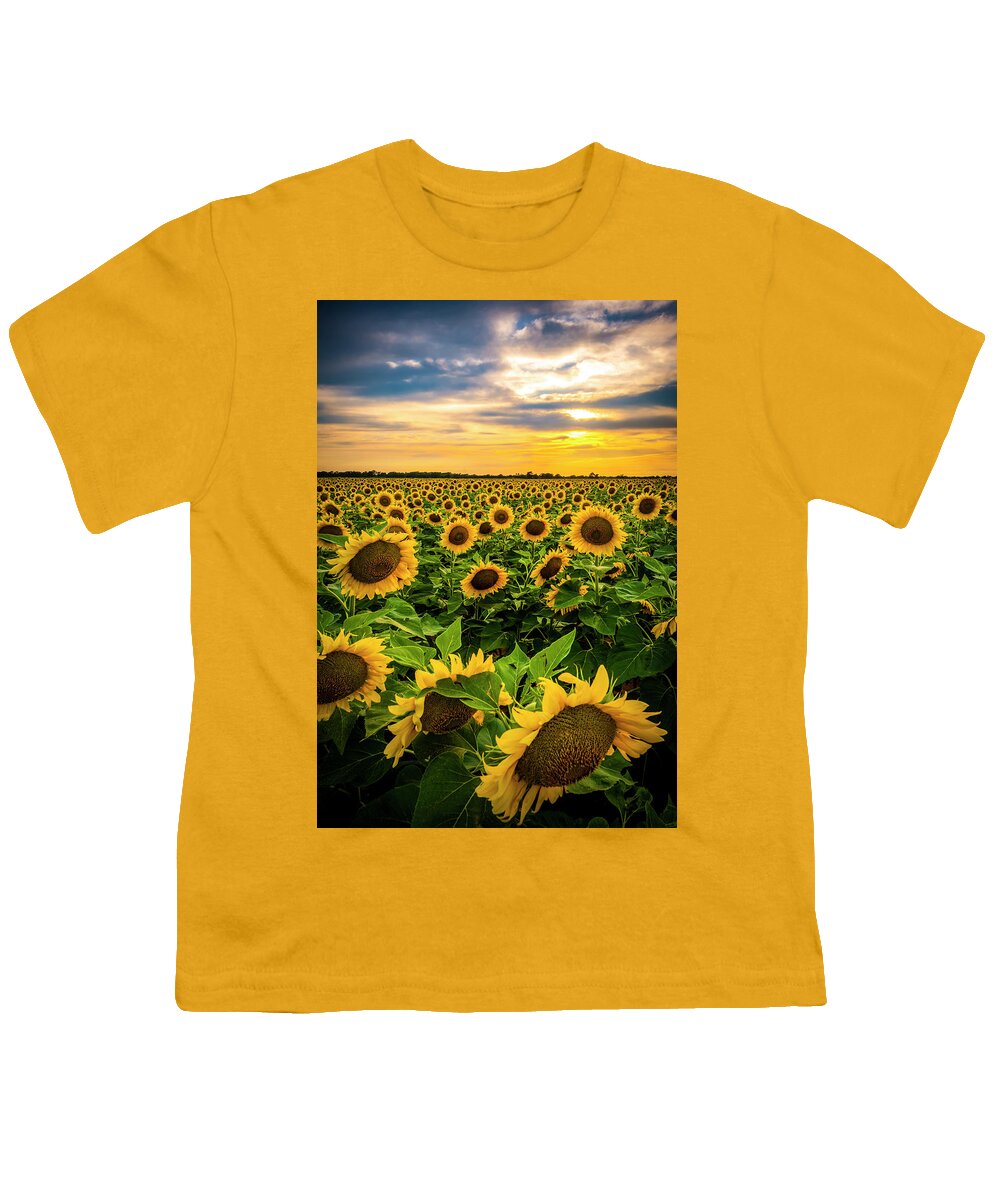 Summer Youth T-Shirt featuring the photograph Sundown at Wilder Family Limousin by David Morefield
