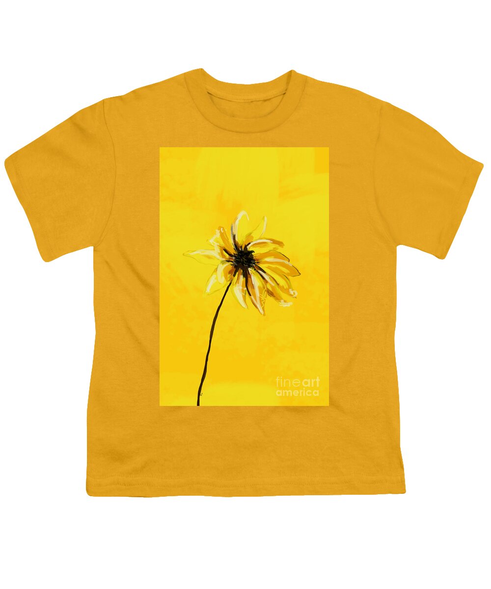 Sunflower Youth T-Shirt featuring the painting Sunny Sunflower by Go Van Kampen